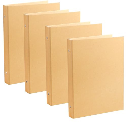Tbintul 4 Piezas Archivador A5 Anillas,Carpeta Anillas A5 con 6 Anillas,Rellenable Carpeta Anillas para Añadir Folletos Portadas Papeles Hojas Sueltas
