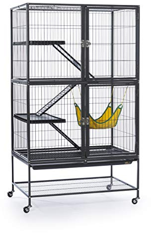 Prevue Pet Products 485 Feisty Ferret Home with Stand, Black Hammertone