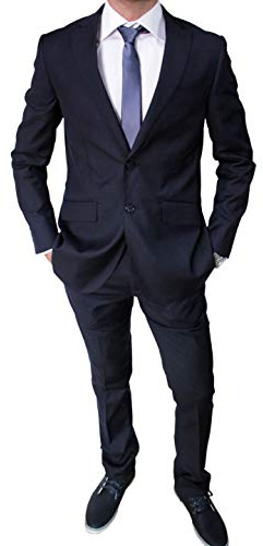 Mat Sartoriale Abito da Uomo Blu Scuro Completo Vestito Slim Fit Invernale (60)