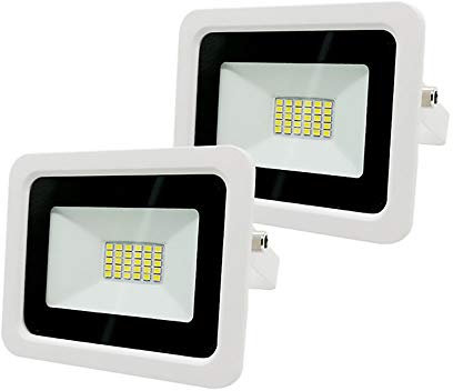 WCT 2pcs Reflector LED 10W Blanco Cálido （3000K） Luz de Inundación IP68 Reflector de Pared Exterior Impermeable Iluminación Foco Cuadrado de Jardín