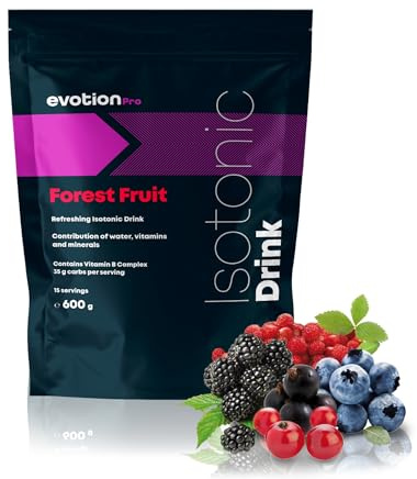 EVOTION PRO - Isotónico en Polvo 600 g - Electrolitos y Sales Minerales - Bebida Isotónica para Hidratación y Energía - Sabor Frutas del bosque (15 porciones)