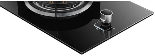 Cuisinière À Gaz 33 Cm, Cuisinière À Gaz 1 Brûleur, Brûleur Wok À Anneau De Feu 9,0 KW À 13 Cavités, Dessus En Verre Trempé Noir Avec Protection Anti-extinction, Convient For La Cuisine À Domicile