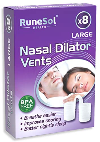 Runesol Dilatateur Nasal Anti Ronflement, 8 x Grand Clair, Dispositifs Anti-Ronflement Efficace, Appareils pour Sommeil Paisible, Ecarteur de Narine, il Ronfle Dilatateur Nasale, Anti Ronflements