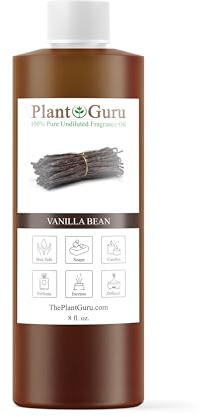 Vanilla Bean Fragrance Oil 8 fl. oz. Scented Oil for DIY Soap Making, Candles, Bath Bombs, Body Butters. Used in Aromatherapy Diffusers, Burners and Warmers. Great Addition to Lotions and Creams.