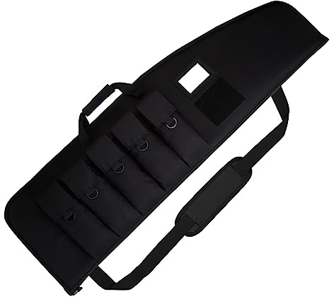 LXDAZSX Soft-Rifle-Case Gun-Range-Bags Shooting-Hunting Sports-Storage - with Padded Transport 5 Pouches Adjustable Shoulder Strap Black 42