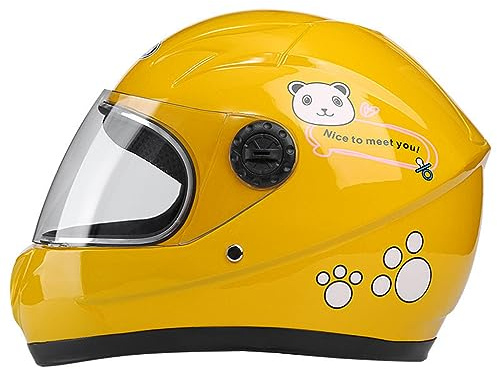 Kids Motorcycle Full Face Helmet, 4-10 Years Old Boys Girls Motorbike Helmet with Visor, Children Youth Four Seasons DOT Certified Helmet for Four-Wheel Bike Street Kart Cruiser Scooter-E||50-55CM