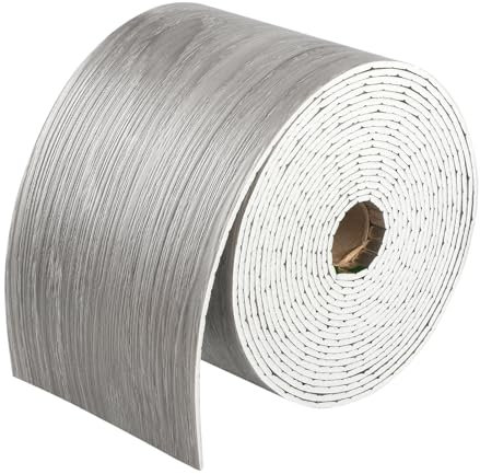 ANMOO Self-Adhesive Skirting Border Cover, 10M Peel and Stick Flexible Wall Trim Molding, for Countertops Tile Waistline Trims Wallpaper Caulk Strip(Grey Wood, 10CM)