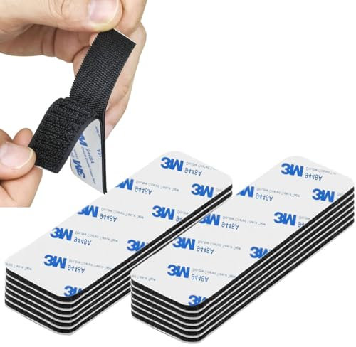 OMBRISA Scratch Autocollant Double Face 10 Pcs, Bande Agrippantes Adhésives Extra Fort 3 x 10cm, Puissant Réutilisable Rectangle Adhésif Double Face, pour Bricolage Bureau Ménage (10pcs)
