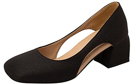 MVNB Mary Jane - Zapatos de tacón grueso y bajo para mujer, con puntera cerrada, cómodos, de punta redonda, para boda, sin cordones, acolchados, ajuste ancho, ajuste extra ancho, zapatos ligeros,