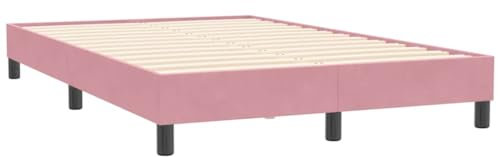 vidaXL Giroletto Senza Materasso Rosa 120x210 cm Velluto, mobili Camera da Letto, Letto Matrimoniale, Letto Imbottito, Rete Letto, Letto in Velluto