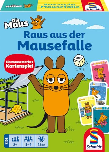 Schmidt Spiele 75063 Die Maus, Raus aus der Mausefalle, Kinderkartenspiel