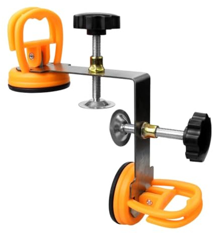 Ohulelks Piastrella per Piani di A 90 Gradi, Strumento di Installazione per Incastonatore di Pietre Ad Angolo Retto in Acciaio Inossidabile, Doppia Ventosa