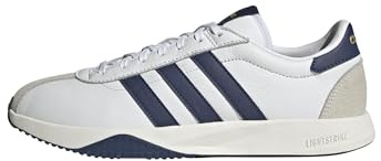 adidas Men's 76/26, White/Dark Blue/Gold Metallic, 13