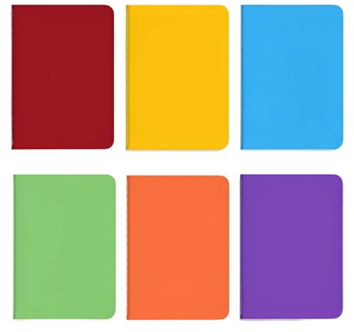 WUSJCOF 6 pezzi Piccoli quaderni per appunti, Taccuino formato A6, Blocco note a6, piccoli con copertina in carta kraft, per agende, planner, blocco appunti (14cm x 9cm) (6 colori)