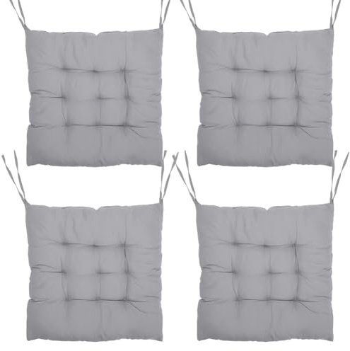 Tutamaz 4er Set Stuhlkissen, Bequemes Sitzkissen 40x40x3cm, Bodenkissen, Stuhlauflage für Indoor und Outdoor für Esszimmer, Wohnzimmer, Studierzimmer (Quadratisch)