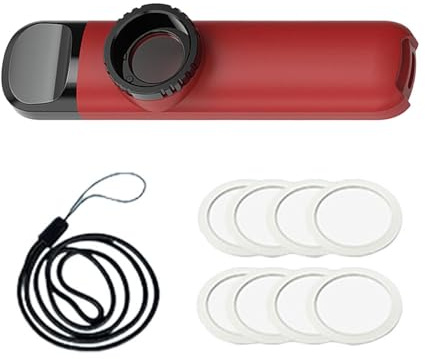 RCGOFOLLOW Bärbar musikflöjt Kazoo För Presenter för vuxna Kazoo med fem flöjtmembran Förbättrar musikalisk kreativitet och nöje Med fem membran för musikälskare , Röd , 10.8x2.5x2 cm