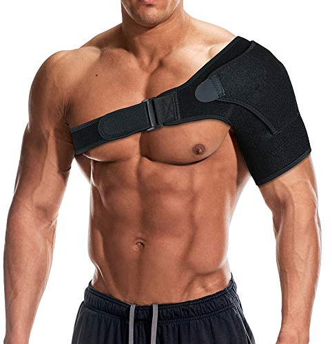 RUNZI Supporto spalla Brace con cuscinetto di pressione per uomini donne, regolabile brace spalla si adatta a spalla destra o sinistra