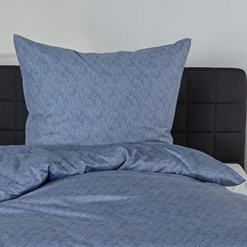 Bierbaum Bettwäsche 3292, Satin Basic, Designed in Germany, ozean 01, Fischgrat-Muster, 155x220 + 80x80 cm, Komfortgröße, 3292_01
