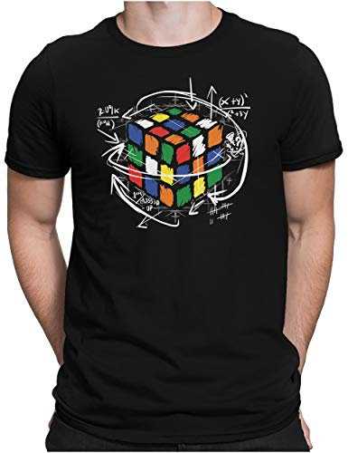 PAPAYANA - Magic Cube - Herren Fun T-Shirt - Regular Fit - Zauberwürfel Comic Sci-Fi Science - Schwarz - XXL