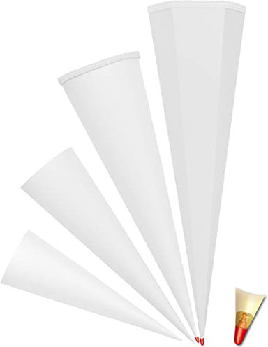 Schultüte - Rohling - sehr helles GRAU/hellgrau - 100 cm - 6-eckig - OHNE Tüll Abschluß - mit Holzspitze___ Zuckertüte ALLE Größen - Roth - zum Basteln, Be..