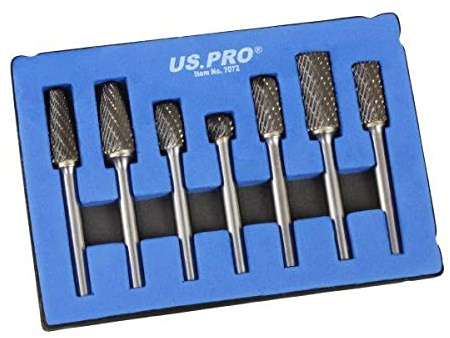 US PRO Tools 7pc 6mm Carbide Burr Set Burrs Tungsten Steel Hole Enlarger 7072