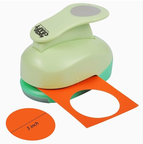 UCEC Large Circle Punch 3 Inch, Paper Punch for Crafting, Circle Cutter, Large Hole Puncher for Crafting Scrapbooking Cards DIY Arts Fun Projects Back to School Supplies
