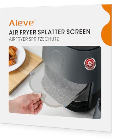 AIEVE Finstickad stänkskydd i rostfritt stål kompatibel med COSORI XXL 4,7 L och snabbspis Ninja Speedi ON400EU 5,7 L varmluftsfritös, sprayplatta för skydd | Kompatibel med COSORI XXL 4,7 L, COSORI ICONIC Airfryer och Ninja Speedi ON400 EU 5,7 l/AF140 EU 4,7 l/AF180 EU 6,2 l