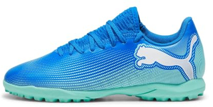 Puma Unisex Youth Future 7 Play TT JR Soccer Shoe, HYPERLINK Blue-Mint-Puma White, 38 EU