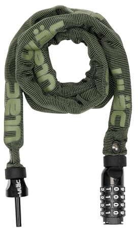 ULAC 52ND Street Neo Kettenschloss Combo, Rücksetzbares 4-stelliges Zahlenkombination Anti-Diebstahl-Fahrradschloss (Moos)