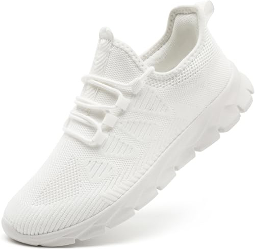 MGNLRTI Scarpe Uomo Running Corsa Sneakers Ginnastica Camminata Casual Jogging Trekking Tennis Scarpe Outdoor Fitness Sportive Palestra Sneakers Bianco 43