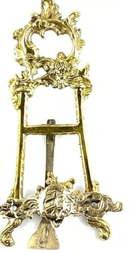 Fenzo Vintage Solid Brass 6 Picture Display Stand Easel Plate Holder/Vintage Ornate Book Easel/Decorative Plates, Wedding Signs, Menu Stand, Home Decor Pictures Stand
