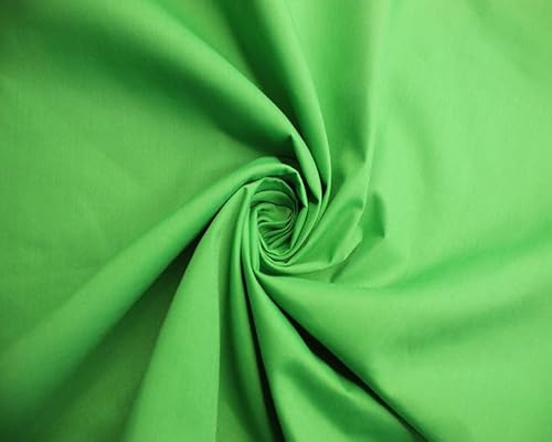 Polycotton -112cm, Durable for Sewing & Dressmaking (Lime, 3 Meters)