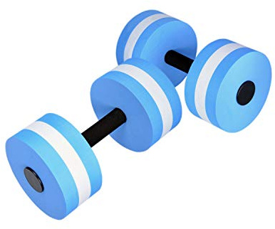 Water Aerobic Exercise Foam Dumbbells Pool Resistance 1 Pair, Water Fitness Exercises Equipment for Weight Loss Blue with a carry bag