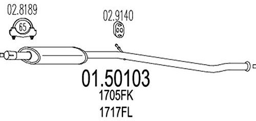 MTS Silencieux intermédiaire Silencieux Intermédiaire 01.50103