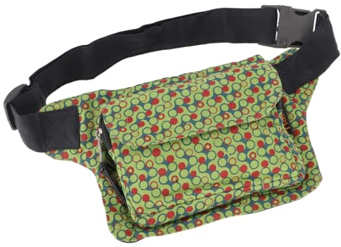 GURU SHOP Bedruckte Stoff Sidebag & Gürteltasche, Farbenfrohe Bauchtasche, Hüfttasche - Lemon, Herren/Damen, Grün, Baumwolle, Size:One Size, 15x20 cm, Festival- Bauchtasche Hippie