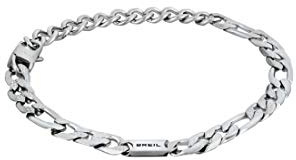 Breil, Collezione Groovy, Bracciale Uomo, Catena in Acciaio Satinato, Pratica Chiusura a Moschettone, Misura 21 cm, Idee Regalo Uomo e Ragazzo