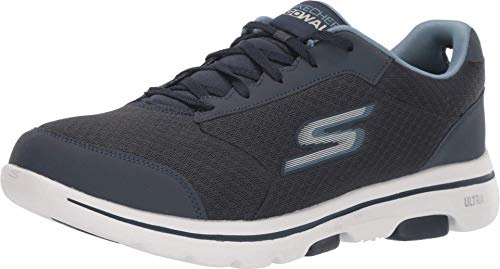 Skechers Performance GO WALK 5 QUALIFY, Zapatillas para Hombre, Navy Textile/Synthetic/Trim, 42 EU