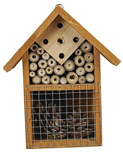 URBNLIVING Urbliving Hôtel à Insectes en Bois pour Abeilles, Mouches, Papillons Orange
