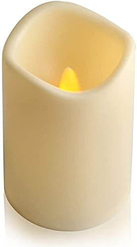 Velas LED sin llama, velas de té sin perfume, con pilas LED, velas falsas, velas de té, tamaño grande de 3 x 4.5 pulgadas, con temporizador de 6 horas
