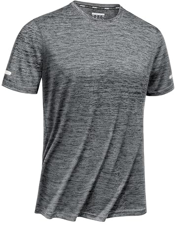 TACVASEN T-shirts à Manches Courtes Homme Shirts de Course Séchage Rapide Tee Shirt Running Homme Marcel Tops Léger Sportswear Polyester Respirant