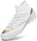 ASOCO DREAM Fußballschuhe Herren High Top Kunstrasen Fussballschuhe Professionelle Kinder Athletics Trainingsschuhe Outdoor Sport Football Schuhe,Weiß,45 EU