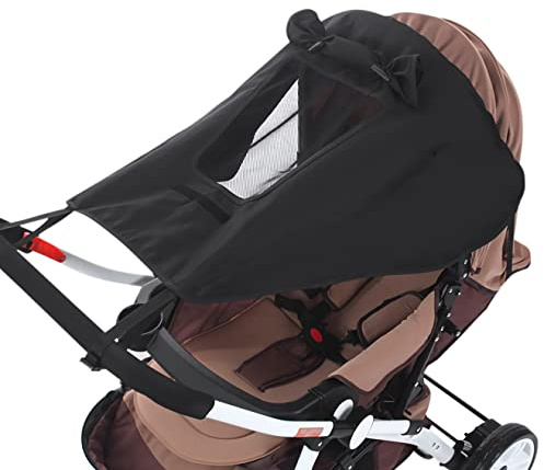 Baby Strollers Awning Sunshade with Viewing Window Waterproof Sun Cover for Pram Pushchair Buggy Carrycot Stroller Sun Shade UV Protection Screen Pram Netting Cover