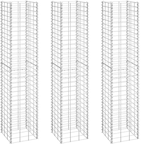 vidaXL Gabionen-Hochbeete 3 Stk. 30x30x150 cm Eisen