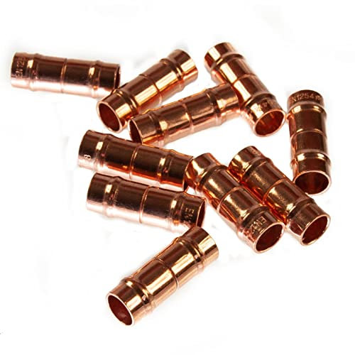 10mm Solder Ring Straight Coupling Copper Plumbing Fitting (Pack of 10)