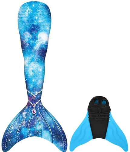 shepretty Meerjungfrauenflosse Mädchen, Mehrfarbig Badeanzug für Damen und Kind, dalanjcka15, L