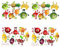 4Pcs Wandtattoo Küche Obst Lustige Obst-Wandaufkleber Kühlschrank Sticker Wandaufkleber Wassermelone, Banane, Ananas, Mango Und Zitrone Küche Esszimmer Kühlschrank Schrank Wanddeko