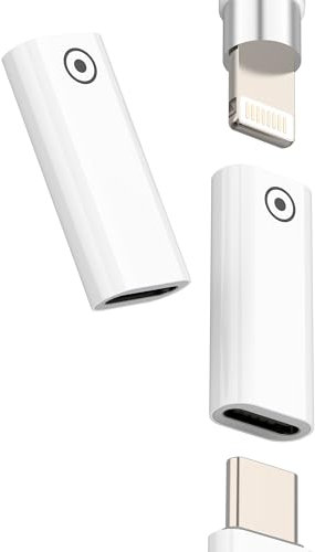 Adaptador Lightning a USB C hembra (2 Pack) para Apple Pencil 1ª generación para iPad Lápiz Cargador Conector Lápiz Carga USB-C Reemplazo Type C Adaptador