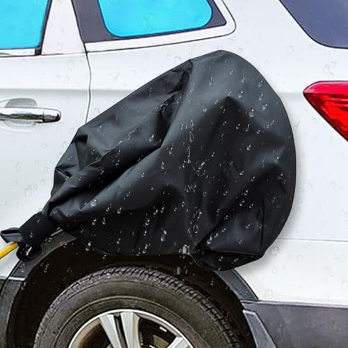 Elbil laddningskontakt skydd, elbil laddare port vattentätt skydd, vattentätt snö regn solskydd och dammtät kompatibel med de flesta elfordon (stor storlek)