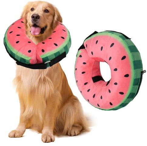 Halskrause Hund, Aufblasbare Hundekragen Leckschutz, Einstellbar Schutzkragen Hund, Aufblasbare Halskrause mit Verstellbarer Schnalle für Genesung Nach Operationen Oder Wunden