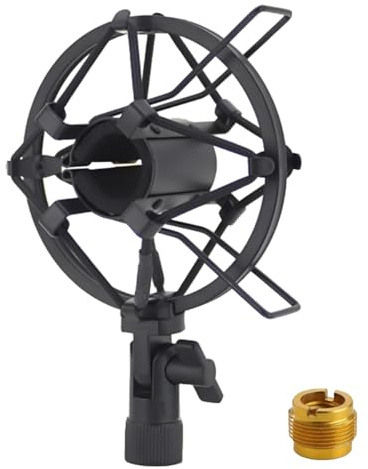 LKRXW 28mm-35mm Soporte de Antivibración para Micrófono Aluminio Montura Antichoque para Micrófonos Metálico Suspensión Antivibratorio Micró Condensador Clip Montaje Con Adaptador